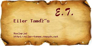 Eiler Tamás névjegykártya